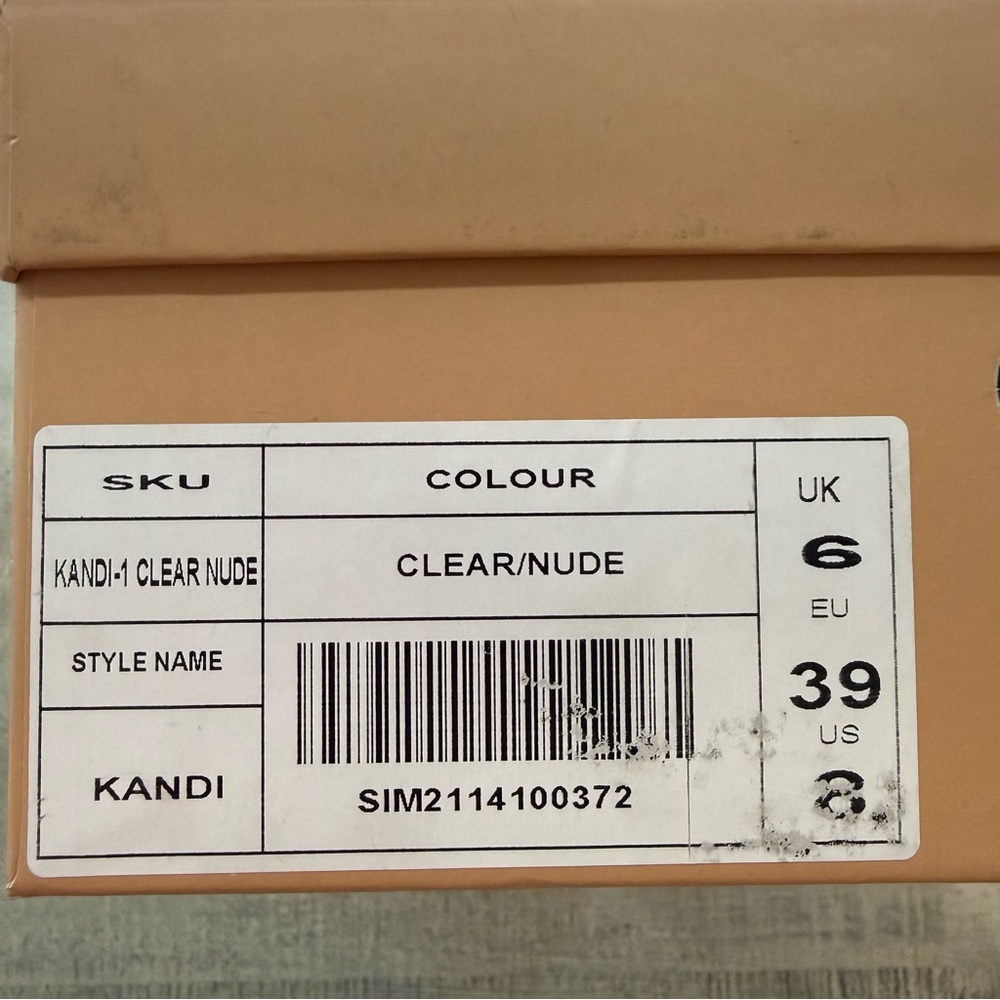 Women's Tan and Clear Embellished Heels - Picture 4 of 10